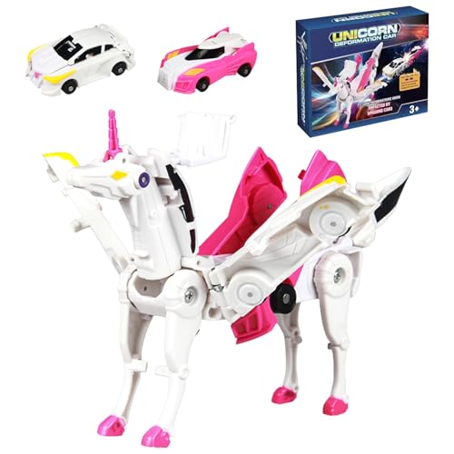 MACULPER Einhorn Auto Spielzeug Kinder ab 3 4 5 6 7 8 9 10 Jahre Auto Spielzeug Kinder Transformierendes Auto Roboter Spielzeug Verwandelndes Einhorn Spielzeug Transforming Toys für Kinder Geschenk von MACULPER