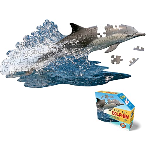 Madd Capp 884006 Dolphin Shape Puzzle Junior Delfin, Konturpuzzle 100 Teile, für Kinder und Erwachsene, Mehrfarbig von Madd Capp