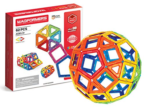 Magformers 62-piece Magnetic Building Blocks Tiles Toy. Magnetic STEM Toy With Squares, Triangles, Pentagons With Sealed Magnets That Rotate. Used In Schools For Maths And Geometry., 32.4 x 5.1 x 30.5 cm von MAGFORMERS