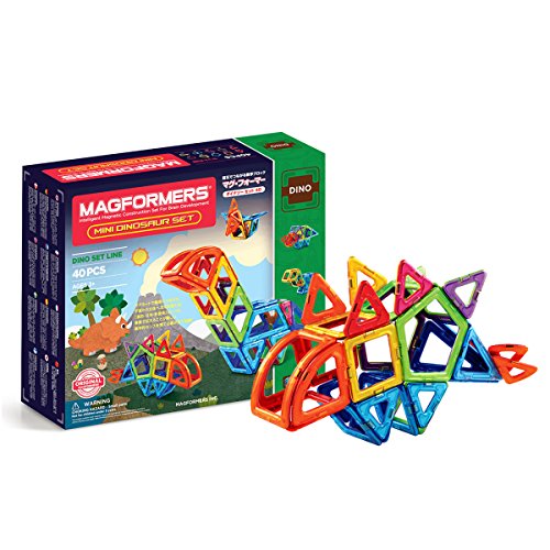 Magformers 708003 Mini Dinosaurier Magnetischer Konstruktion Set (40) von MAGFORMERS