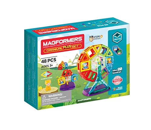 MAGFORMERS Carnival Plus Set Magnetische Bausteine ​​48 Teile Spielzeug Für Kinder Bausteine ​​Set Magnetische Spiele Für Kinder Geschenk Jahre Jungen Mädchen Bausteine ​​Kit, 703016 von MAGFORMERS