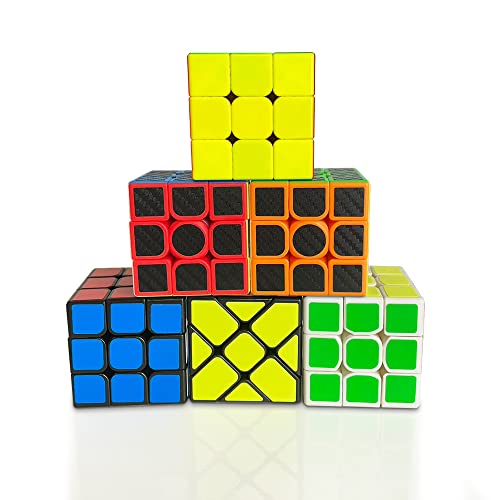 6 x Speedcubes 3x3, Zauberwürfel-Set 3x3x3, Puzzle-Würfel, schneller Dreh, für alle Altersgruppen, Erwachsene und Kinder [6er Pack] von MAGIC SELECT