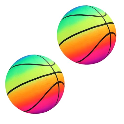 MAGIC SELECT 2X PVC-Spielzeugbälle für Kinder. Aufblasbarer Volleyball mit Regenbogen. Weicher Ball für Kinder. Ball zum Spielen am Strand, Park, Pool, Urlaub.Ø 23 cm. von MAGIC SELECT