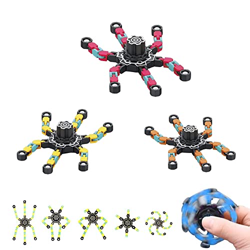 MAGIC SELECT 3X Verformbar und Fluoreszierende Fidget Spinner. Tragbarer Rotierender Roboter. Spielzeug zum Stressabbau. Geschenk für Erwachsene und Kinder von MAGIC SELECT