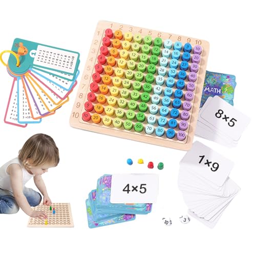 MAGIC SELECT Lernen Multiplikation, Mathe Spiel Multiplikation, Mathe-Spiele aus Holz, Montessori Multiplikationsbrett, Multiplikationsbrett, Lernabakus für Kinder im Alter von 6 bis 12 Jahren. von MAGIC SELECT