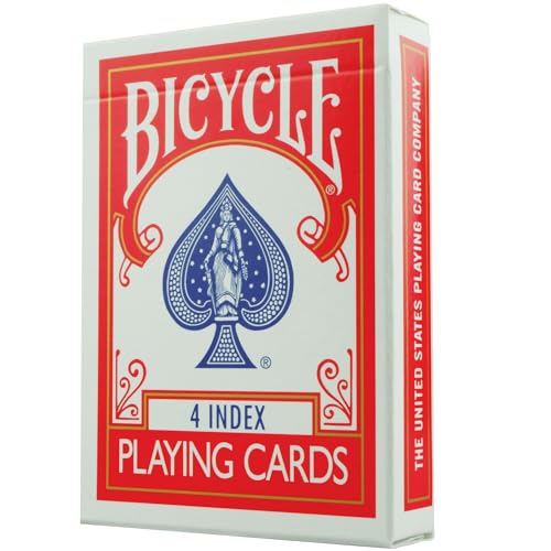 Jeu Bicycle 4 Indices - DOS Rouge - Convient aux droitiers et aux gauchers von MAGICAPLANET