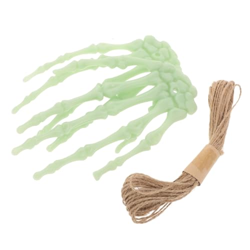 MAGICLULU 1 Paar Skelettkrallenanhänger Halloween-handwerkshände Halloween-Terror-Hand Halloween-hände Zum Selbermachen Gruselige Party-Requisiten Gefälschte Skeletthände Light Green Plastik von MAGICLULU