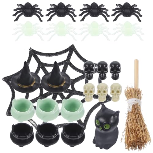 MAGICLULU 1 Satz Halloween Puppenhaus Dekoration Halloween DIY Mikroornamente Mini Halloween Horror Dekorationsset Miniatur Halloween Kunststofffiguren von MAGICLULU