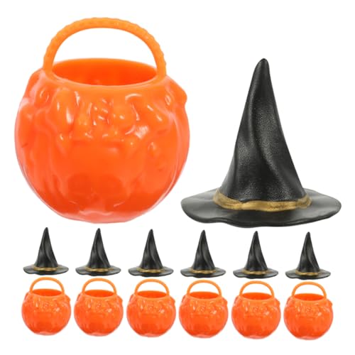 MAGICLULU 24 Stücke Hüte Kessel Set Halloween Miniatur Kessel Töpfe Hut Spielzeug von MAGICLULU