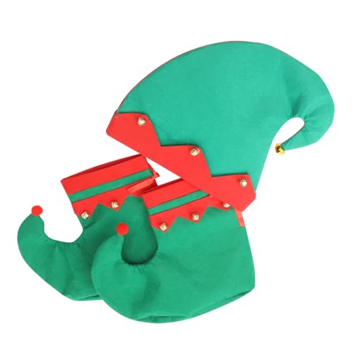 MAGICLULU 1 Satz Weihnachtsdekorations-requisiten Für Kinder Elfenmützen Für Erwachsene Nikolausmütze Weihnachtselfenmütze Weihnachtsmannkostüm Für Kinder Feiertag Elfenhut Green Vlies von MAGICLULU