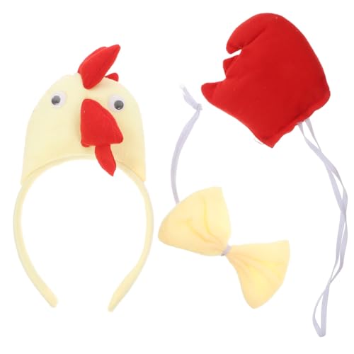 MAGICLULU Tierhaarreifen Huhn Kostüm Halloween Requisiten Set Jungen Und Mädchen Erwachsene Cosplay Outfit Gelb von MAGICLULU