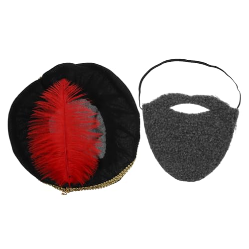 MAGICLULU 1 Set Mittelalterlicher Hut Herrenbekleidung Hooey Hüte Für Männer Kostüme Männerhüte Party Cosplay Bart Mittelalterliche Baskenmütze Herren Renaissance Hut von MAGICLULU