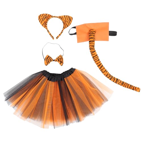 MAGICLULU 1 Set Tiger-Kostüm-Set Halloween-Tiger-Tier-Kostüm-Set Tierkostüm -Ohr-Stirnband Fliege Tutu-Rock Für Halloween-Cosplay-Party MAGICLULU 1 Set Tiger-Kostüm-Set Halloween-Tiger-Tier-Kostüm-Set Tierkostüm -Ohr-Stirnband Fliege Tutu-Rock Für Halloween-Cosplay-Party von MAGICLULU