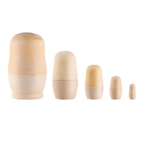 MAGICLULU 1 Set Unpainted Nesting Dolls DIY 5 Unfinished Matryoshka Nesting Dolls Blank Wooden Unpainted Russian for Painting MAGICLULU 1 Set Unpainted Nesting Dolls DIY 5 Unfinished Matryoshka Nesting Dolls Blank Wooden Unpainted Russian for Painting von MAGICLULU