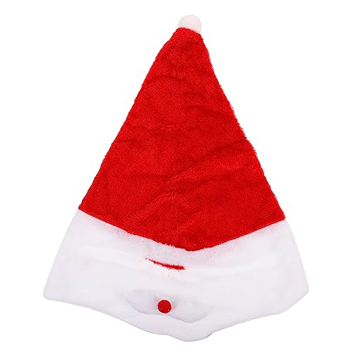 MAGICLULU 1 Stück Weihnachts mann Hut Weihnachtsbaum Hut Weihnachtskostüm für Erwachsene Helmet decoration for Christmas Helmet accessory for Christmas Helmmütze Helmschutz Samt rot von MAGICLULU