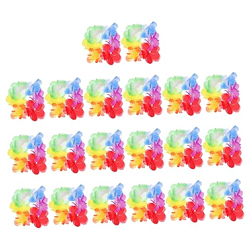 MAGICLULU 10 Paar Armband hawaiianisches kostüm Hawaii-Blumen Hula-Girlande handgelenkbandage uhrenarmbänder hawaiianische Leis Handdekor im hawaiianischen Stil Plastik Colorful von MAGICLULU