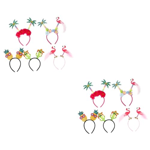 MAGICLULU 10 Stk Hawaiianisches Stirnband hawaiianischer Kopfbopper Ananas haarreif flamingo Flamingo-Haarband Schlüsselanhänger Zubehör haarschmuck Pool-Party-Haarband Luau-Party-Stirnband von MAGICLULU