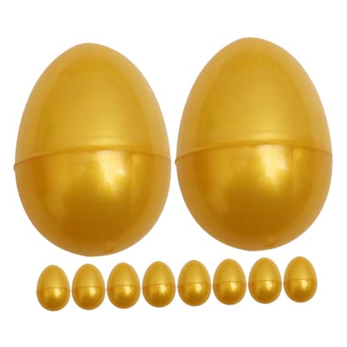 MAGICLULU 10 Stück Kunststoff Ostereier Goldene Befüllbare Eier Frühlingsthema Partybevorzugungen für Ostern Dekoration Lernspielzeug MAGICLULU 10 Stück Kunststoff Ostereier Goldene Befüllbare Eier Frühlingsthema Partybevorzugungen für Ostern Dekoration Lernspielzeug von MAGICLULU