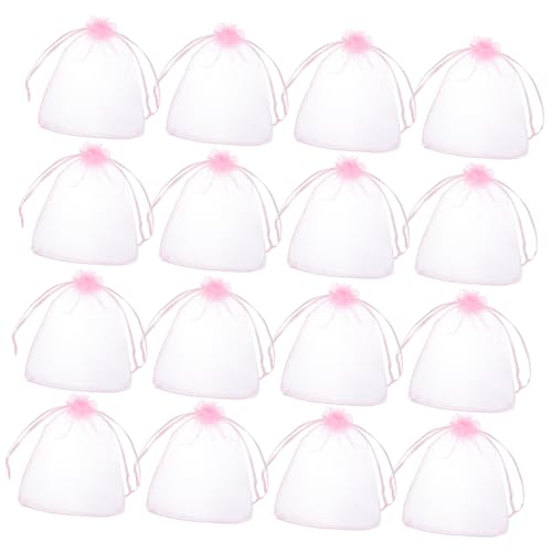 MAGICLULU 100st Geschenktüte Zur Taufe Tasche Zur Hochzeit Weihnachtsmannsäckchen Aus Samt Weihnachtsbonbontüten Partytaschen Mit Kordelzug Schmuckbeutel Und -beutel Füllstoffe Rosa Organza von MAGICLULU