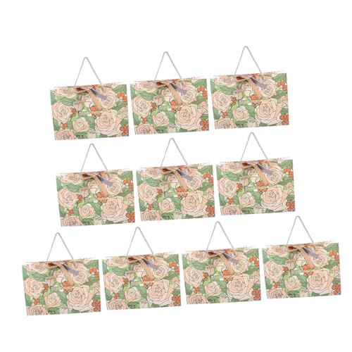 MAGICLULU 10St Rosen-Geschenktüte Taschen Beutel mit Klarsichtfenster Tragetasche Geschenkverpackungstüten Dekorative Verpackungstüten Geschenktüten präsentieren faltbare Geschenktüte Papier von MAGICLULU