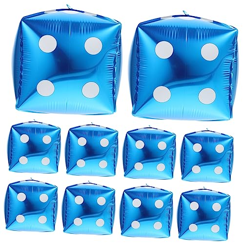 MAGICLULU 10St Würfel Ballon Konfetti -Ballons Weihnachtsballons party accessoires blaue ballons rote luftballons Ballongas Halloween-Party- -Kulisse Aluminiumfolie Blue von MAGICLULU