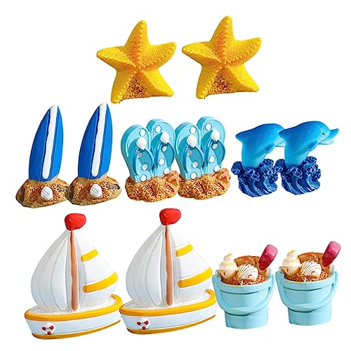 MAGICLULU 12 Stück Surfbrett-Modell seesterne puppenhauszubehör Meeresdekorationen Mini-Dekorationen Dekorationen im Landhausstil Desktop-Segelboot-Ornament Wohnaccessoires Meeresmodell Harz von MAGICLULU