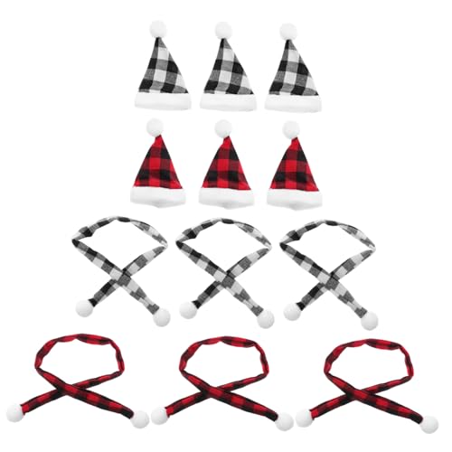 MAGICLULU 12 Stück Teiliges Mini Weihnachtsmützen Schal-set Kleine Santa Hüte mit Karierten Schals Vielseitige DIY Weihnachtsdeko für Puppen Schneemänner und Weihnachtsbäume Farblich MAGICLULU 12 Stück Teiliges Mini Weihnachtsmützen Schal-set Kleine Santa Hüte mit Karierten Schals Vielseitige DIY Weihnachtsdeko für Puppen Schneemänner und Weihnachtsbäume Farblich von MAGICLULU
