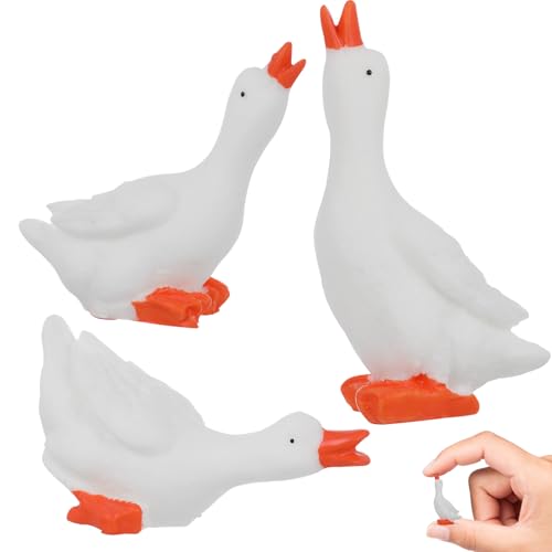 MAGICLULU 12St große weiße Gans Ornament Entenplüsch Mini-Häuser Gebäck Miniaturmodell Minibären Masse Taube für tortendeko Einschulung Gans Figur Miniatur-Gans-Statue Harz von MAGICLULU