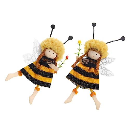 MAGICLULU 2 Stück Flügel-Bienen-Mädchen Puppe Plüschtiere Bienenwachs Cool gefälscht Bienenmädchen Desktop-Dekorationen Kindergeschenk bienenförmiges Chemiefasertuch von MAGICLULU