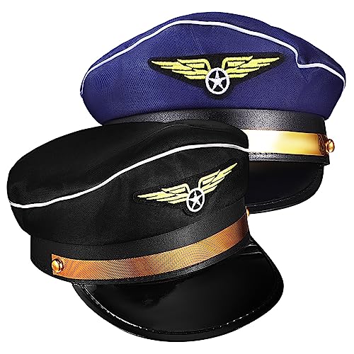 MAGICLULU Cosplay Hut Hut Set Flugzeug Hostess Kopfbedeckung Flugbegleiter Kostüm von MAGICLULU