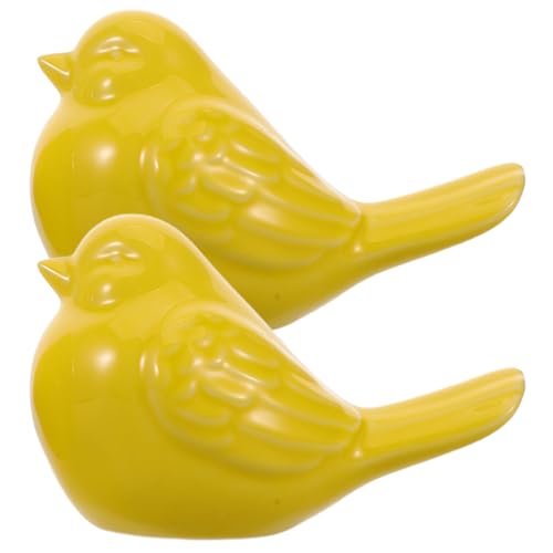 MAGICLULU 2 Stück kleines Vogelornament: Süßer gelber Vogel aus Porzellan – Wohndekoration im nordischen Stil – Mini-Tierfigur aus Keramik für Garten und Büro MAGICLULU 2 Stück kleines Vogelornament: Süßer gelber Vogel aus Porzellan – Wohndekoration im nordischen Stil – Mini-Tierfigur aus Keramik für Garten und Büro von MAGICLULU
