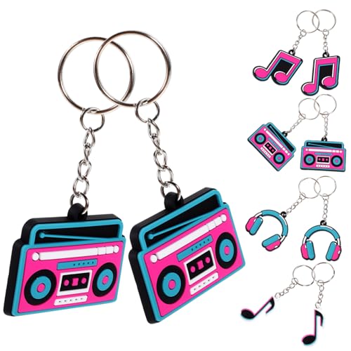 MAGICLULU 20st Musik Schlüsselanhänger Schlüsselbund Schlüsselringe Taschenschlüsselanhänger Gastgeschenke Zum Thema Musik Musiknoten Schlüsselanhänger-kit Tastenkappen Pvc von MAGICLULU