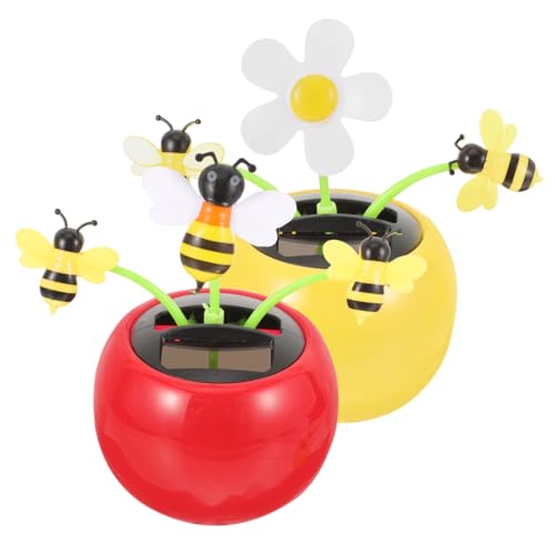 MAGICLULU 2St Auto-Ornament Bienen Dekorationen Auto tanzende Gelb Spielzeug für Kinder kinderspielzeug Autodeko Auto Spielzeug Tiere Solarbetriebenes schaukel Auto Dekoration von MAGICLULU