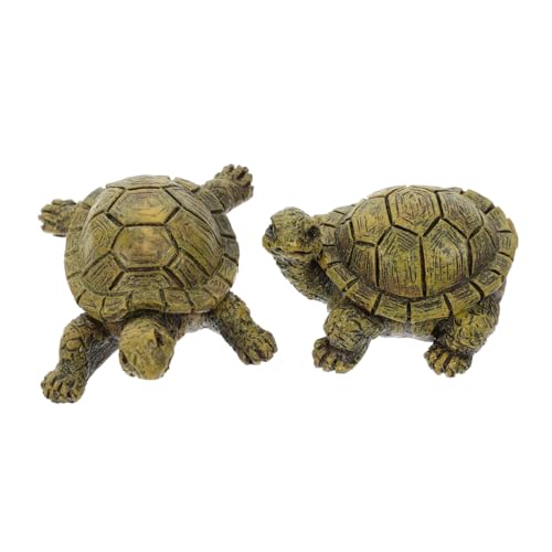 MAGICLULU 2St Schildkröte Mini-Frösche Gartenverzierung lebensechte Tierfiguren winzige Frösche Meerestierfigur Frosch gefälschtes Meerestiermodell Tierfiguren aus Vinyl Harz Dark Green von MAGICLULU