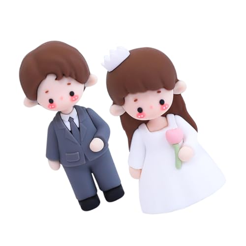 MAGICLULU 2st Hochzeitstorte-puppe Herr Frau Kuchendeckel Herr Frau Kuchendekor Miniatur-paar-figur Tortenaufsatz Hochzeit Braut Und Bräutigam Herr Frau Tortenaufsatz Weiches Gummi von MAGICLULU