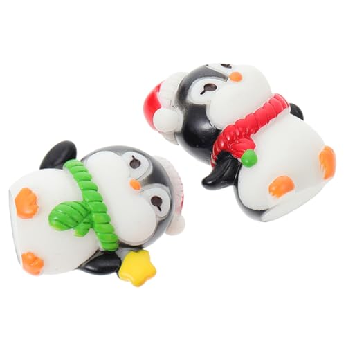 MAGICLULU 2st Mikro-landschafts-pinguin-ornamente Miniatur-pinguinfiguren Mini-pinguin Pinguin-weihnachtsdekorationen Pinguin-statue- Spielzeug Pinguin Kuchen Topper Harz von MAGICLULU