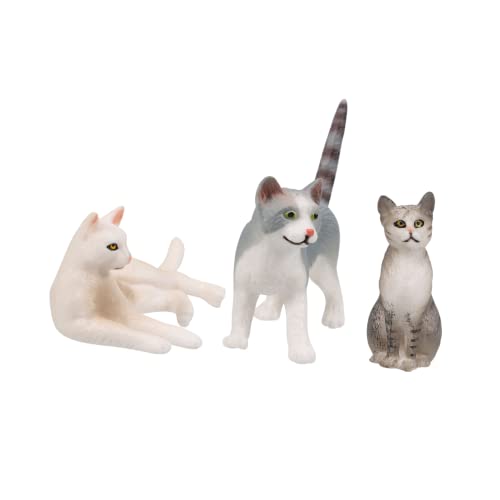 MAGICLULU 3er Set Miniatur Katzenfiguren Lebensechte Katzendekoration Aus Hochwertigem Material Für Und Sammler Ideales Und Puppenhauszubehör Handbemalt Und Detailliert von MAGICLULU