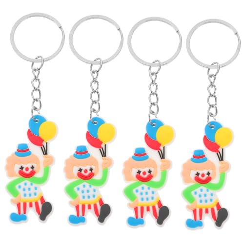 MAGICLULU 4 Stück Clown-schlüsselanhänger Kette Mini Füllstoffe Beutel Halter Gadgets Karabiner Tasche Ring Schild Schlüsselband Zubehör Figuren-schlüsselanhänger Süßer Schlüsselanhänger Pvc von MAGICLULU