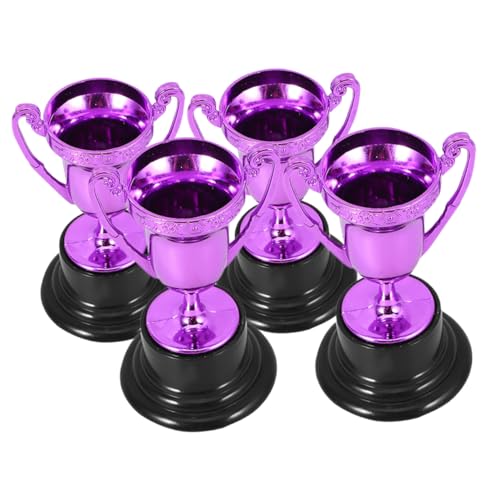 MAGICLULU 4 Stück Mini-trophäe Feier-trophäen- Trophäe Vergeben Massenspielzeug Für Preise Winzige Trophäe Fußball-trophäe Turniertrophäe Preisverleihungstrophäe Violett Plastik von MAGICLULU