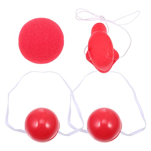 MAGICLULU 4 Stück Rote Clown-Leuchtnasen Led-Rote Clown-Nasen Kostümzubehör Partyzubehör von MAGICLULU