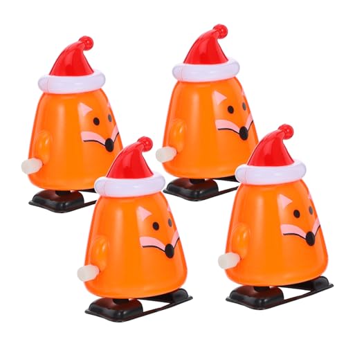 MAGICLULU 4 Stück Weihnachtsmütze Fuchs Zappelspielzeug Massenspielzeug Roboter Weihnachtsplüschtiere Aufziehspielzeug Für Weihnachten von MAGICLULU