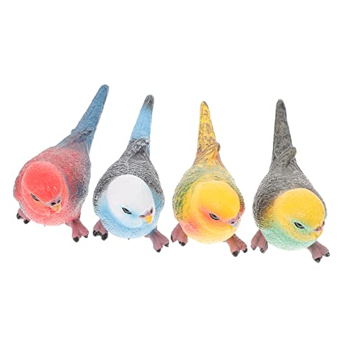 MAGICLULU 4pcs Lebensechte Vogel Modelle Sittich Ornament Künstliche Papagei Figuren Für Garten Dekorative Spielzeug von MAGICLULU