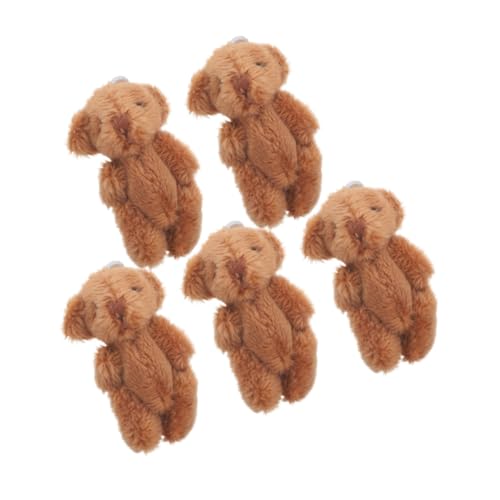 MAGICLULU 5 Stück Bär Stofftier Mini Plüschtiere Mini Puppenspielzeug Bulk Schlüsselanhänger Taschenanhänger Zubehör Bär Party Gastgeschenke Party Gastgeschenke Zubehör Schlüsselanhänger von MAGICLULU