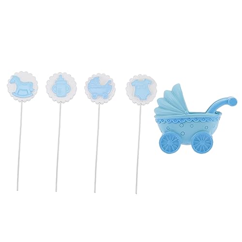 MAGICLULU 5st Kuchenfahnen Schwimmbad Kuchenverzierung Lebensmitteldekor Essbar Schweben Cupcake-topper Für Die Babyparty Dessert-cupcake-topper Kuchendekoration Braut Plüsch Blue Harz von MAGICLULU