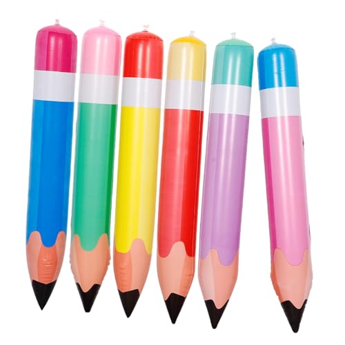 MAGICLULU Aufblasbare Bleistift-dekorations-set 6-teilig Große Bleistift-ballons Riesige Bleistift-spielzeuge für Den Unterricht von MAGICLULU