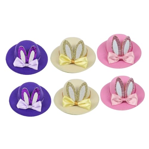 MAGICLULU 6Pcs Hase Hut Ostern Party Barrette Kopfwege Cap Ostern Haarnadel Mini Hut Haarclip Fern Kreative Haarnadel Glitzer Kaninchen Hut Kostüm Zubehör Kostüme Ziehen Haare von MAGICLULU