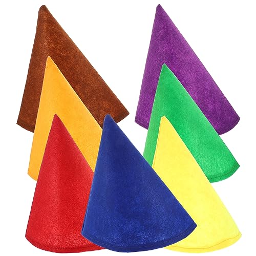 MAGICLULU 7 Stück Zwergenhüte Aus Weihnachtszwerghüte Filzkegel Elfenhüte Für Unisex Erwachsene Teenager Als Party-Kostümzubehör von MAGICLULU