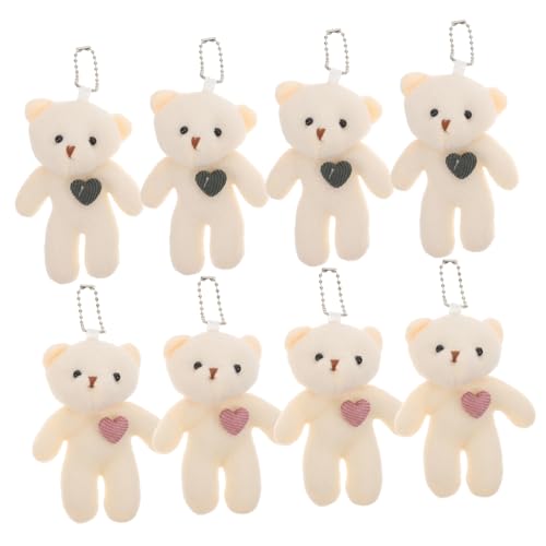 MAGICLULU 8st Bär Schlüsselanhänger Plüsch Puppe Schlüsselanhänger Zubehör Puppen Kinderfuchs Kleiner Tier-schlüsselanhänger Mini -ornamente Tierschwänze Für Karikatur Pp Baumwolle von MAGICLULU