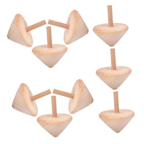 MAGICLULU 9St Kreiselspielzeug aus Holz kindertopf rotierende Spielzeuge dekoratives Puppenhaus Holztrommel Drehkreisel Holzplatten Holzhandwerksplatten hölzern Beige von MAGICLULU