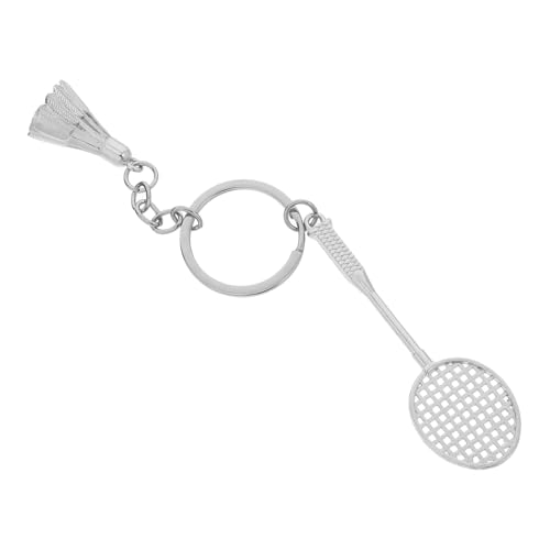 MAGICLULU Badmintonschläger-Schlüsselanhänger schlüsselring Badminton-Schlüsselanhänger Professioneller Badmintonschläger Rucksackbehang schmückt Badminton-Dekorationen Zinklegierung Silver von MAGICLULU